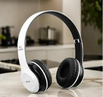 P47 Wireless Bluetooth On Ear Headphones 5.0+EDR with Volume Control, HD Sound and Bass, Mic, SD Card Slot (Multicolor)