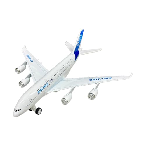 Image of Breatoi ! 1:300 Scale Die-Cast Airliner Model - Pullback Plane With Lights & Sounds | Realistic Aircraft Collectible, White