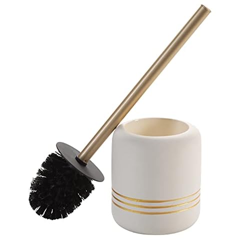 Bath Bliss Ceramic Toilet Brush, Gold, 1 Pack Cover