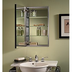 Jensen S468244SS Studio IV Series Recessed Beveled Mirror Medicine Cabinet, White