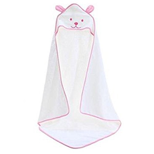 mainaisi bebé albornoz con capucha toalla de baño 100% algodón dibujos animados oso Wrap White Red Talla:100*100CM