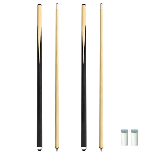 Naissgo Lot de 2 queues de billard en bois pour...