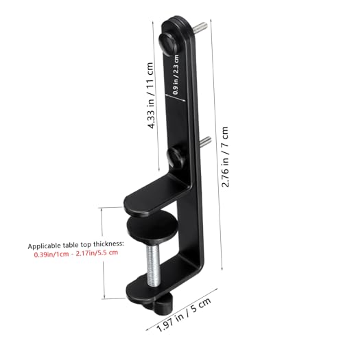 Connecteurs robustes pour panneau perforé LABRIMP - Fixation de bureau noire sans perçage de table - 3