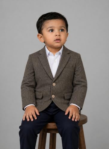 Image of SaintX Kids Boys Premium Blazer | Stretchable Structured Performance Grade Fabric | Fully Lined | Slim Fit | Formal & Casual Multi-Purpose Coat (1-14 Years KB02)