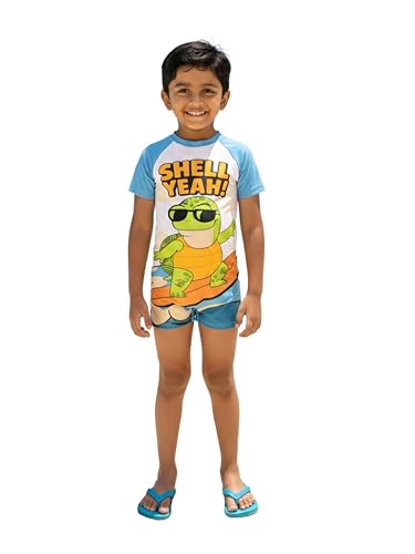 Image of KiddoPanti Boys & Girls Half Sleeve Mid Thigh Length Swim Suit