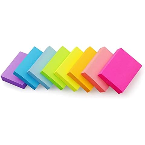 Sticky Notes 1.5x2 inch Bright Colors Self-Stick Pads 8 Pads/Pack 100 Sheets/Pad Total 800 Sheets Cover