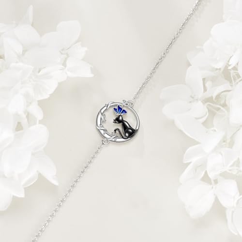 Image of TIGER RIDER Dragonfly Anklet Sterling Silver Dragonfly Gifts Jewelry for Women with Crystal Birthday Anniversary