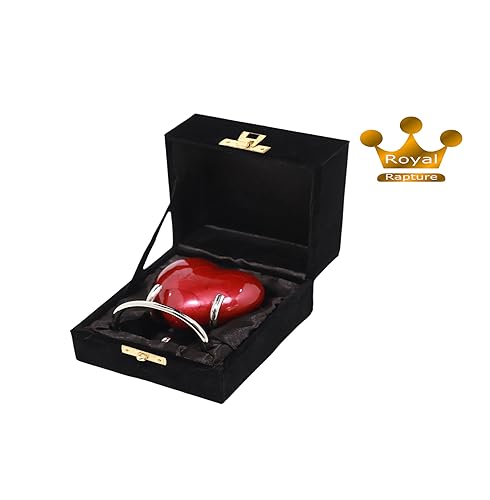 Royal Rapture Urn for Ashes Funeral Memorial Cremation Keepsake Love Urns Decorative Brass Heart with Stand (Red Plain, 3") RHM03-02 - Image 2