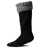 HUNTER Unisex 6 Stitch Cable Tall Boot Sock Polyfleece Black Grey 39-42 EU