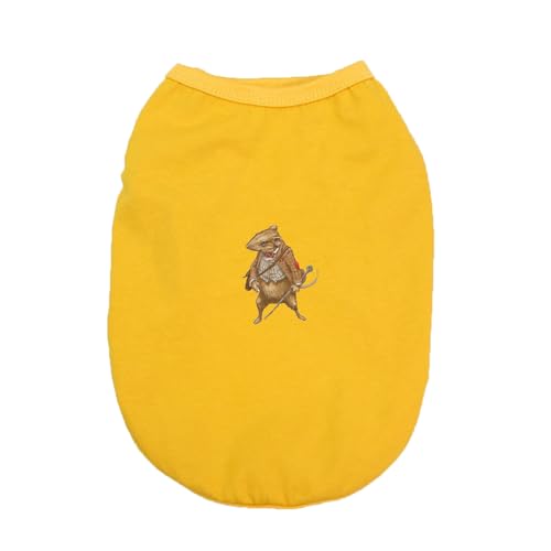 ZSDGBZ 犬服 春夏用 タンクトップ ドッグウェア ペット服 3XL 薄手 涼しい 通気 かわいい ベスト 日焼き防ぐ 脱毛保護 ノースリーブ 散歩 イエロー お出掛け 猫 小型犬 中型犬 ペット用品