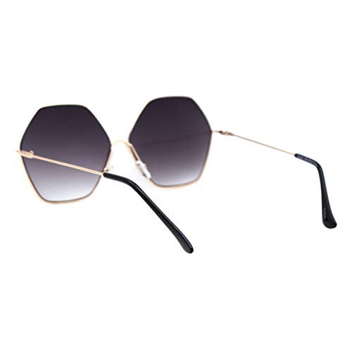 PASTL Womens Hexagon Shape Sunglasses Thin Metal Frame Oversized Fashion UV 4003
