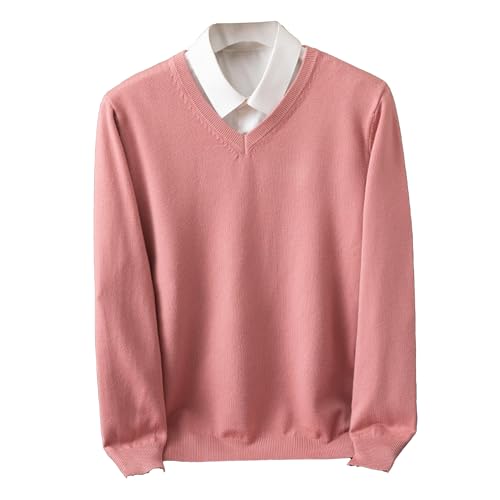 Men's Slim Fit V Neck Pullovers Solid Casual Business Top Knitted Sweater Jumper