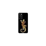 Cokitec Cokitec Schutzhülle für Huawei P40 Pro, Tiere Maori Lezard, Schwarz