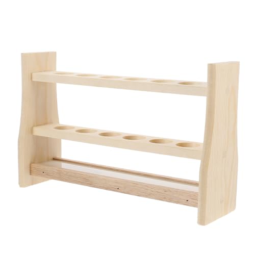 ELAYARD 木製試験管スタンド 孔 ラボ用ラック 高耐久収納ラック 実験室用試験管ホルダー 省スペース設計 簡単清掃 研究用器具