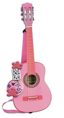 Klassieke houten gitaar met 6 snaren. Stembaar. Realistisch geluid. plectrum. Muziekmethode. draagriem. Stickers met… - Image 6