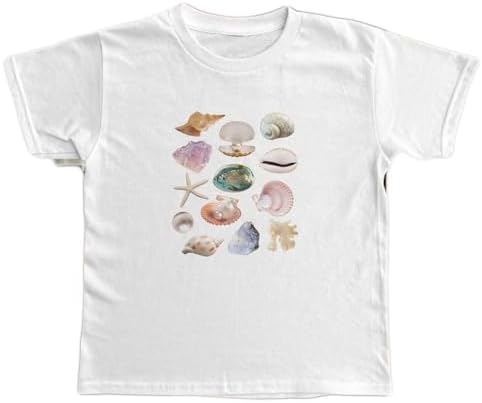 Y2k Graphic Baby Tees for Women Fruit Bow Shirt Crop Top Vintage Aesthetic Teen Girl Clothes 90s Summer Clothing