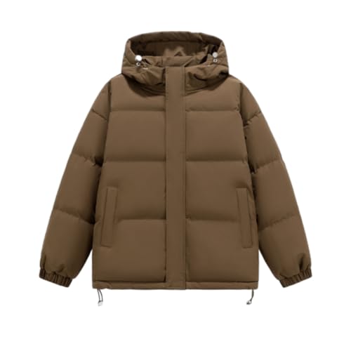 BXUGY Men Jacket Outside Classic Trend Hoodie Light Comfortable Warm Cold Casual All-Match Fashion Cotton D-Coffee 3XL
