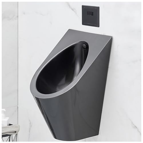 OTQEFTN Men's Adult Urinal Bathroom Toilet, Wall Mounted Urinal Durable Stainless Steel Urinal Men's Urinal, Household/Commercial Men's Adult Urinal Bathroom Toilet, Male Sanitar