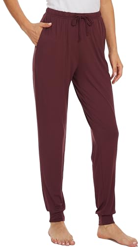 Image of GYS Women's Pajama Pants - Viscose Made from Bamboo, Joggers Pants with Pockets Comfy Lounge Sleep Pants Pj Bottoms