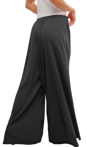 utcoco Women's Wide Leg Pants Casual Comfy Elastic Waist Palazzo Pants Lounge Baggy Trousers with Pockets3