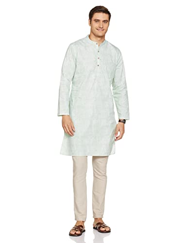 Image of Amazon Brand - Symbol Men Cotton Printed Long Kurta (Regular Fit)