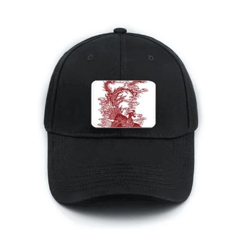 Casquette de baseball noire phénix chinois pour vos sorties urbaines