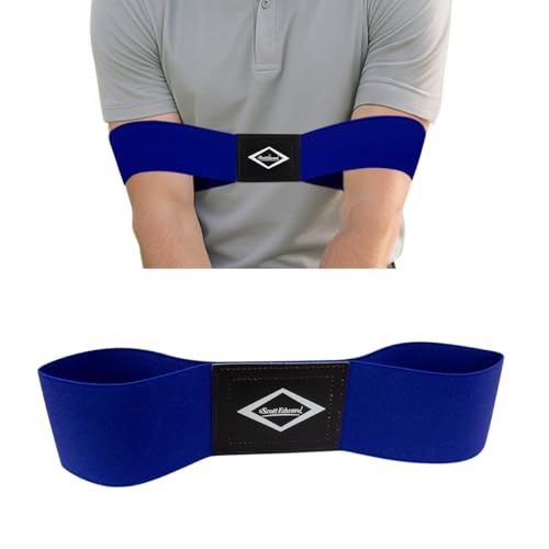 Image of Scott Edward Golf Swing Aids Pro Power Band Wrist Brace Smooth and Connect-Easy Correct Training Swing Gesture Alignment Practice Tool for Golf Beginners (Blue Arm Band)