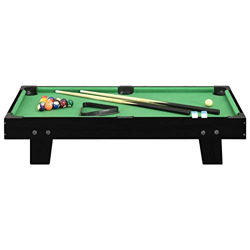 Tidyard 3-Fuß Mini-Billardtisch mit Dreieck Billardkugelset & 6 Taschen Billiardqueue Kreide Pool Billiardtisch mit zubehör Billard 92x52x19 cm Schwarz und Grün – Bild 4