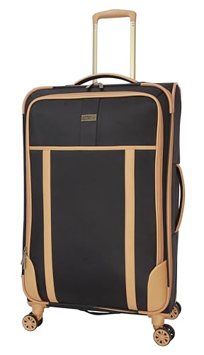Image of Dockers Seahorse Softside Expandable 8-Wheel Spinner Travel Checked Luggage, 3-Piece Set, Black