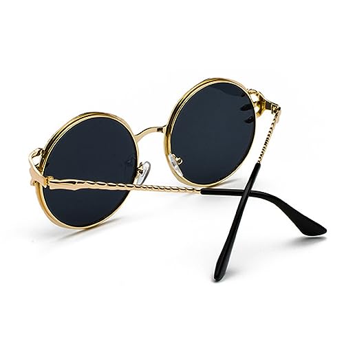 HMRGLMIE-Retro Skull Claw Round Sunglasses for Women Product Gothic Sun Glasses Gold Metal Frame Shades4