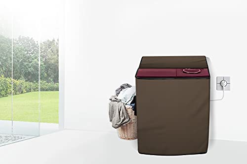 Image of Stylista Polyester Washing Machine Cover Compatible for Godrej 12 KG Semi-Automatic Top Loading WSAXISVX1205.0SN3TGPGR, Beige