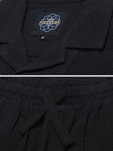 Image of StitchX Men's Airport Look Textured Seersucker Resort Cotton Shirt & Trouser Co-Ord Set S-2XL