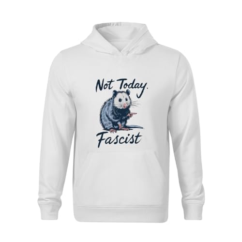 Kids Cute Not Today Fascist Funny Possum Meme Smash Fascism Boys Girls Lightweight Kangaroo Pocket Fleece Hoodies2