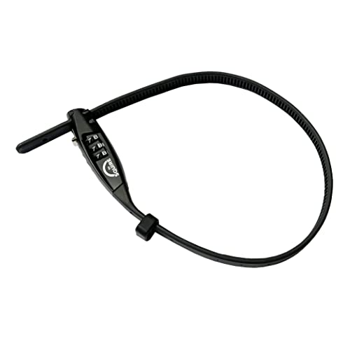 Squire Bike Locks STRAPLOK™ Combi 10 - Ultra-Lightweight Multi-Functional Zip-Tie Style Café Bike Lock with 10mm Stainless Steel Core, 450mm Length, 3-Wheel Recodable Combination