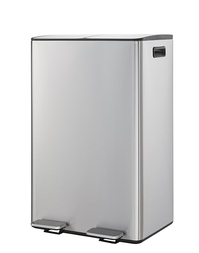 Caneca de basura rectangular con tapa y doble compartimento 15.5 gal miniatura 2