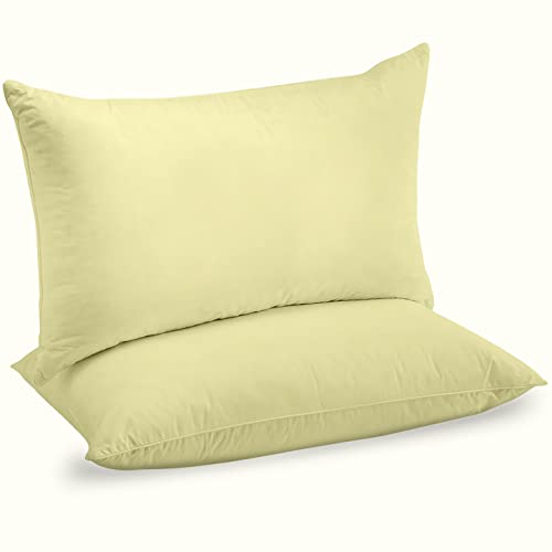 URBANHUT 100% Cotton Pillowcases, 800 Thread Count Queen Size, Ultra Soft Pillow Cases, 20X30 Inches Set of 2, Long Lasting, Hotel Quality Premium Cooling Pillow Cases, Sand