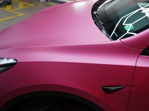 Image of WALLMATE Matt Pink Metallic Car Sticker Self Adhesive Bubble Free Vinyl Wrap for Car, Scooty, Cycle, Bike and Other Vihicle Interior & Exterior Decoration (Dark Pink Metallic, 20X120 in)