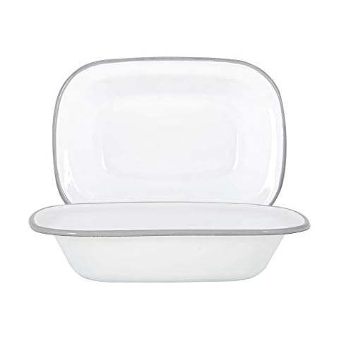 Argon Tableware Weiße Email-Kuchen-Gerichte - Metall-Outdoor-Camping-Röst-Ofen-Gerichte Cover