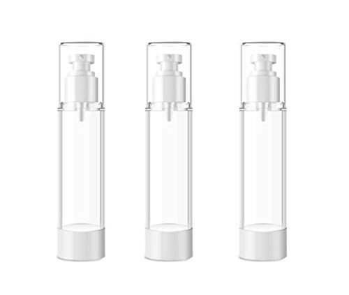 ericotry 3PCS Empty Airless Pump Spray Bottle fine Mist Vacuum Sprayer Refillable Portable Cosmetic Tool for Dispensing Makeup Water Toner (100ml/3.4oz)