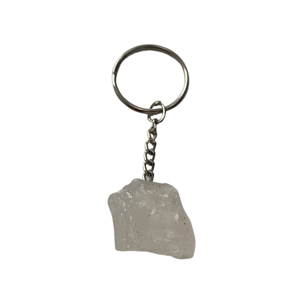 VIE Rough Cut Keychain, 9x3x3cm, Clear Quartz, One