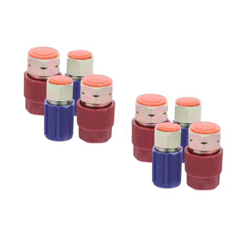 Homoyoyo 8 Pcs Set Quick Connect A/c Car Charging Port Adapter to R134a Kit Matching Screw Thread Cap Random Color