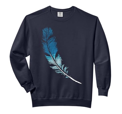 Light Blue Feather Lightweight Bird Feathers Symbol Tribal Comfort Colors Adult Sweatshirt