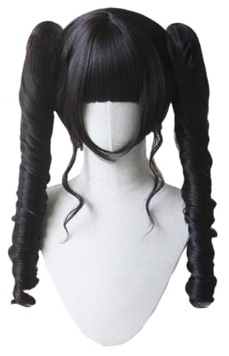 かつら フルウィッグ ウィッグ 前髪 48cm ツインテールクリップ 取り外し可能 ドール風 ロリータ 少女 二次元 自然 小顔効果 コスプレ 原宿風 お姫 日常 多色 (黒茶色)