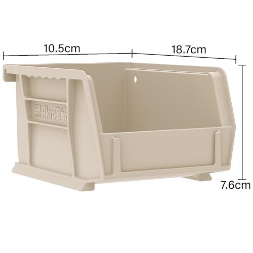 Akro-Mils 30220 AkroBins Plastic Storage Bins, Space-Saving Stackable Bins for Garage, Pantry, Craft Organization, 17.78 cm x 10.16 cm x 7.62 cm, Blue, 24-Pack