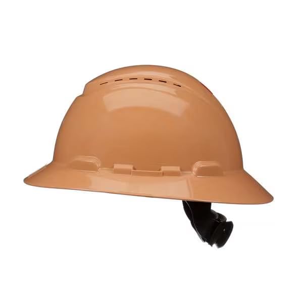 Full Brim Hard Hat, Type 1, Class C, Ratchet (4-Point), Tan, Mfr: H-811SFV-UV-A