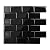 Smart Tiles - Peel and Stick Backsplash - Subway Nero Black - 10 Sheets of 10.95" x 9.70" - 3D Stick on Tiles for Kitchen and Bathroom Backsplashes