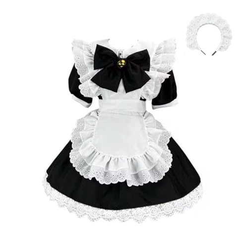 maxToonrain Dienstmädchen-Kostüm für Damen, französisches Kleid, Lolita, Valentinstagsgeschenk, Dienstmädchen-Outfit-Set für Damen und Mädchen...