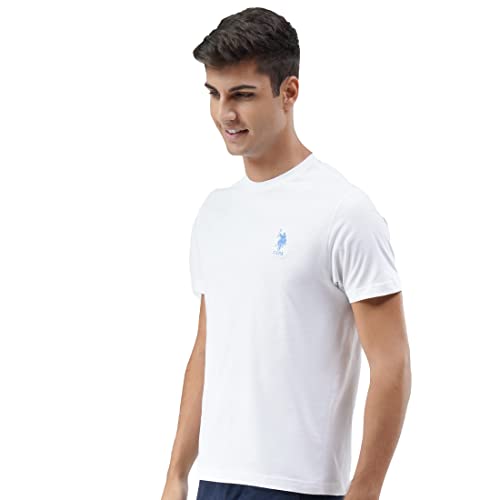 Image of U.S. Polo ASSN. Men's Cotton Regular Fit Crew Neck Embroidered Logo I633 Lounge T-Shirt - Pack of 2