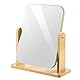 Bahan alamy Kosmetikspiegel 360 Grad Drehung Schminkspiegel Stehend Holz Tischspiegel Freistehend Make Up Spiegel Für Frisiertisch, Badezimmer, Schlafzimmer (22x17 cm)