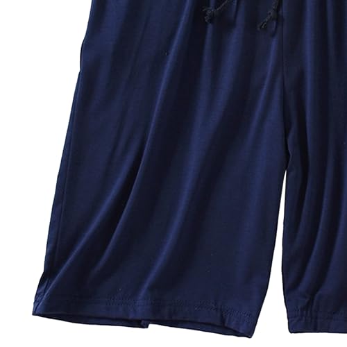 Men Comfortable Fashion Pajamas Shorts Loose Straight Cotton Beach Short Pants Summer Classic Casual Home Short3